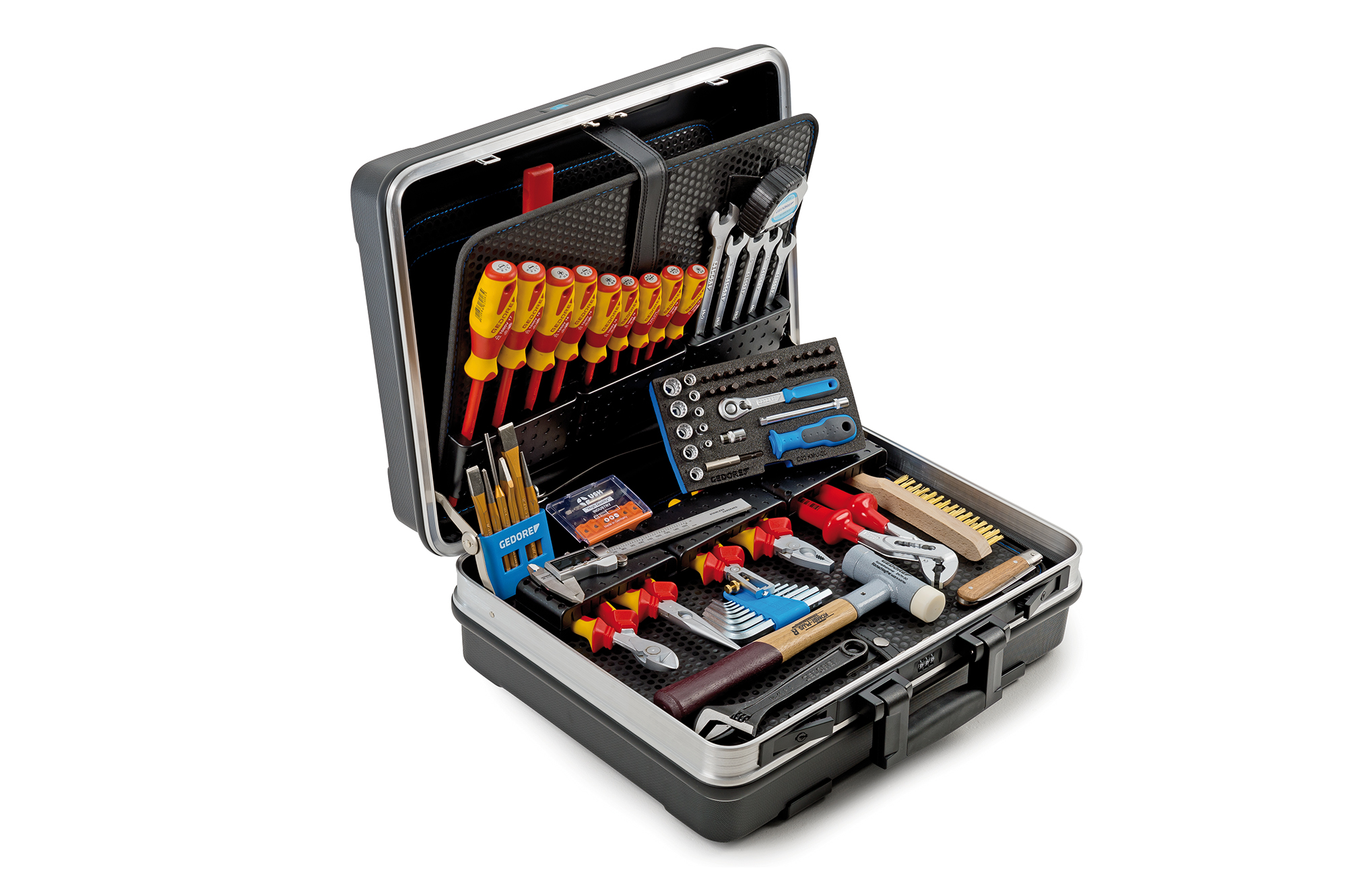 Gedore 8064810 S87 VDE-120.02M Set di avviamento VDE da 87 pezzi "Elettricista" in valigetta