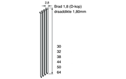 Dutack 5150011 DA18 Brad D-Cup zincato 32 mm 4000 pezzi