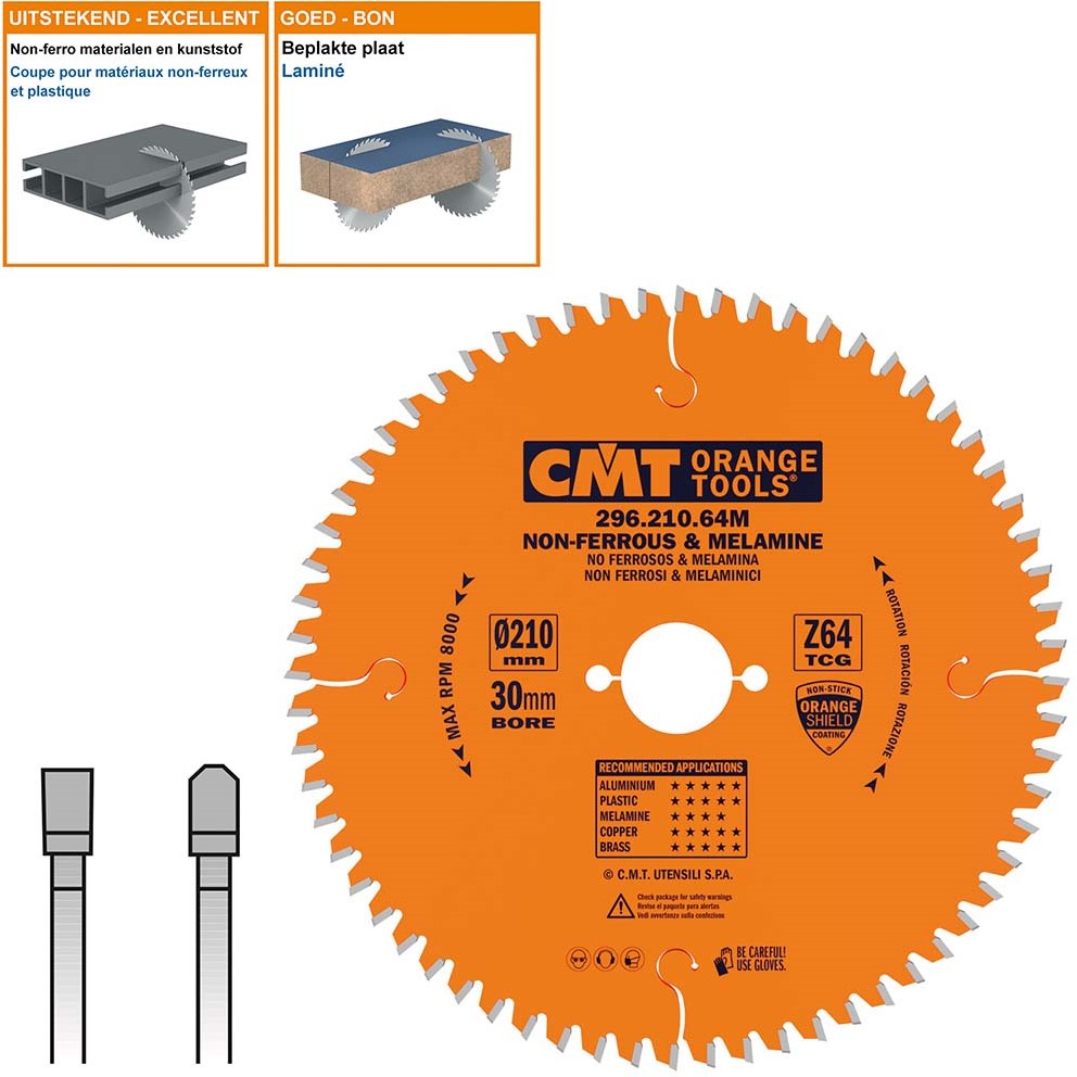 CMT 296.210.64M Lama negativa per non ferrosi/Trespa/Alu 210 x 30 x 64T