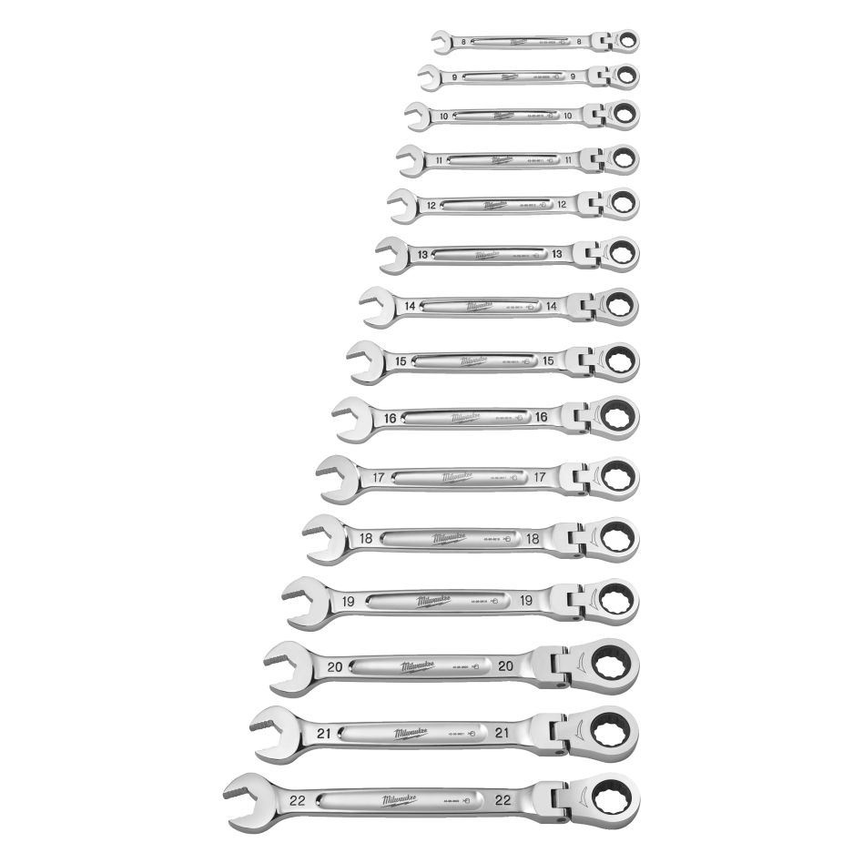 Milwaukee Accessori 4932478558 Set di chiavi a cricchetto con inserto flessibile MAX BITE™ - 15 pz.