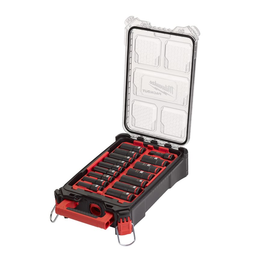 Milwaukee Accessori 4932480943 ½ PACKOUT™ SHOCKWAVE™ IMPACT DUTY Set di bussole da 16 pezzi