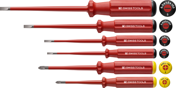 PB Swiss Tools PB5542.SL CBB 5542.SL CBB Classic VDE Set di cacciaviti sottili a croce/asola