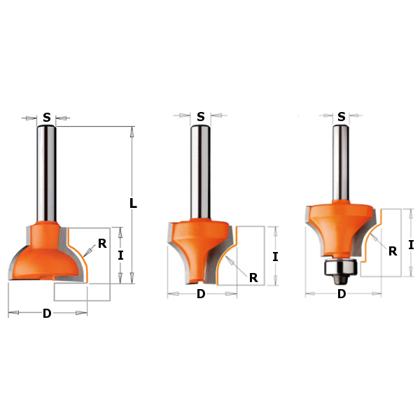 CMT 955.308.11F Fresa per giunzioni a croce profilo C gambo 8 mm