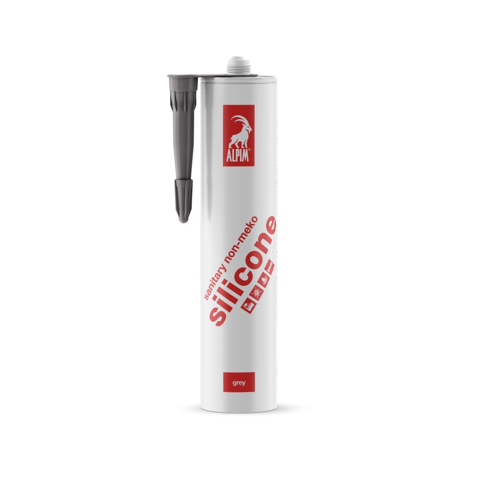 Alpim ALP002009 Silicone sanitario senza MEKO, grigio, 310 ml