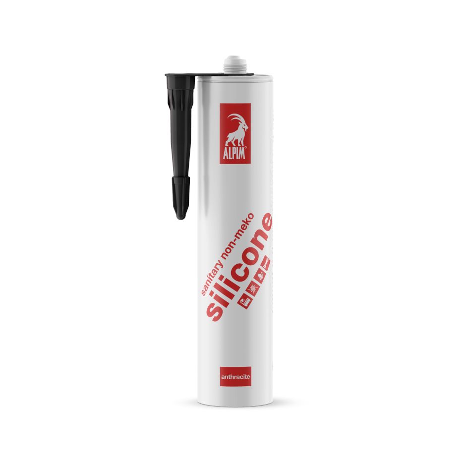 Alpim ALP002010 Silicone sanitario senza MEKO, antracite, 310 ml