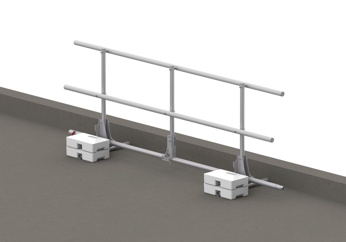 Altrex C500640 EP6 Protezione per bordo tetto 1x3 m, blocchi in calcestruzzo inclusi