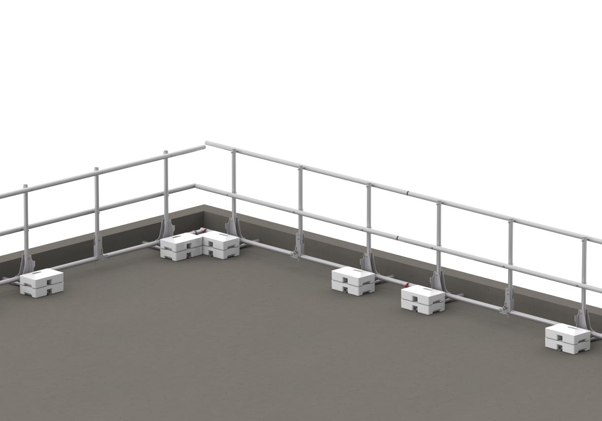 Altrex C500643 EP6 Protezione per bordo tetto 4x3 m, blocchi in calcestruzzo inclusi