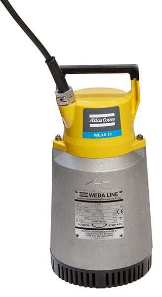 Atlas Copco 3081621513 WEDA D10N Pompa sommergibile per acqua sporca 220-240V 50HZ 1~ ISO-G2" FLOAT CEE 7/7