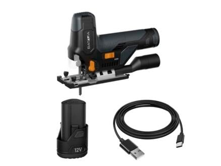 Batavia 7065263 Set di seghetti alternativi a batteria 1x batteria da 12V 2.0Ah e cavo di ricarica USB-C