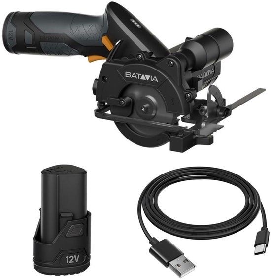 Batavia 7065265 Set di seghe a mano a batteria 85 mm con batteria e caricabatterie 12V, 2.0Ah