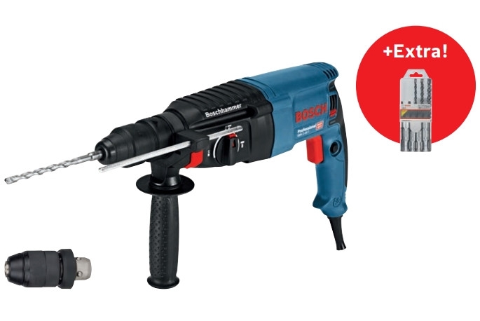 Bosch Professional 06112A4001 GBH 2-26 F Martello perforatore  830w 2,7J SDS-Plus + set di punte SDS-Plus da 5 pezzi