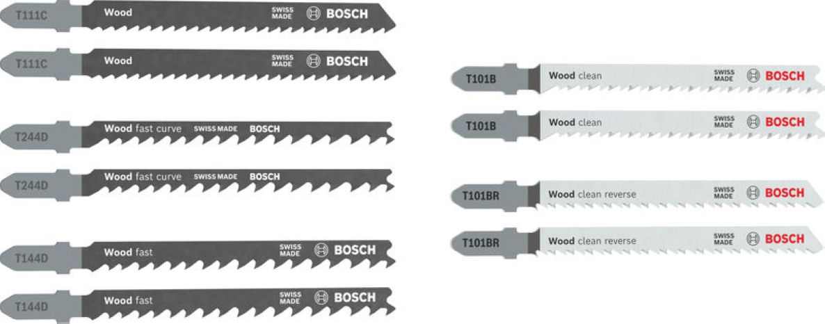 Bosch Professional Accessori 2607012069 Set di lame per seghetto alternativo Wood Basics 10 pezzi