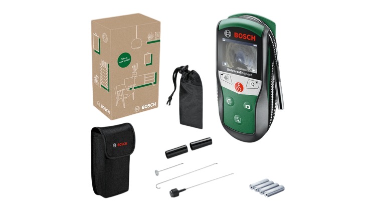 Bosch DIY 06036870Z0 Telecamera di ispezione UniversalInspect con 4x batterie AA e accessori in confezione