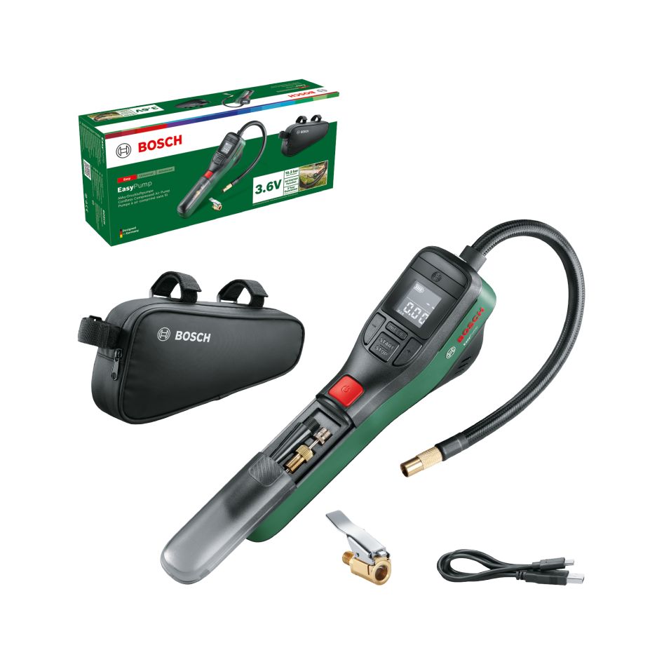 Bosch DIY 0603947002 EasyPump Set di pompe a batteria da 3,6V 3,0 Ah e cavo di ricarica USB nella confezione