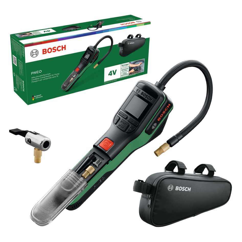 Bosch DIY 0603947501 PNEO 4V Bike Battery air pump set 1x 4V batteria 3.0Ah in box