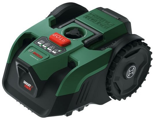 Bosch DIY 06008E1102 VISIMOW18V-200 Tosaerba robotico 18V incl. 1 batteria da 5,0Ah, caricabatterie e lame di ricambio nella confezione