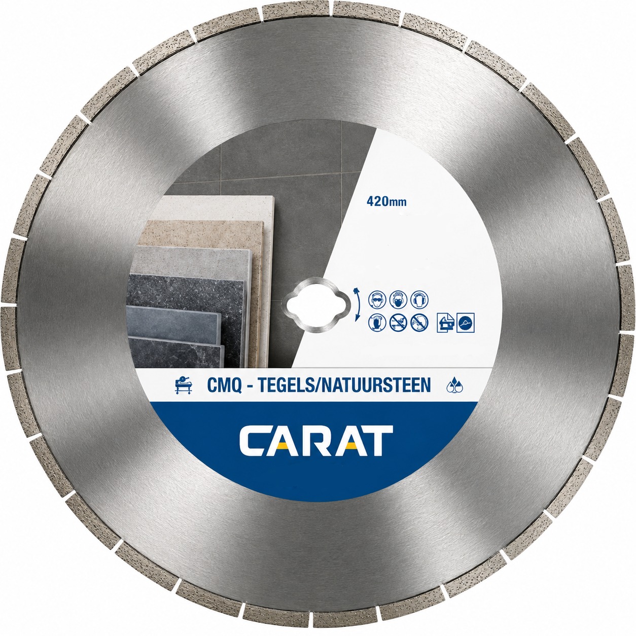 Carat CMQ4204000 Lama diamantata per pietra naturale/piastrelle &Oslash; 420 mm, con foro speciale per l'albero, per tavoli da taglio iQ