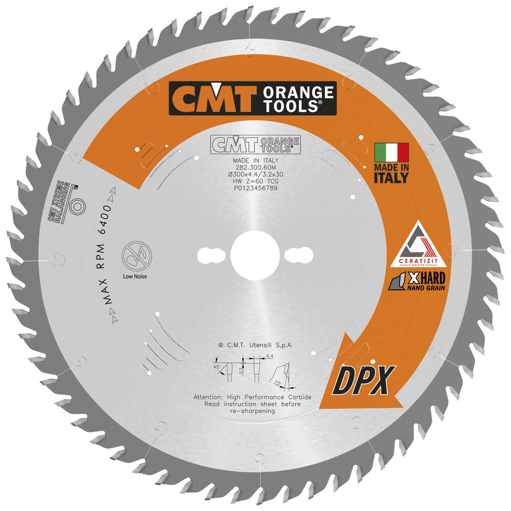CMT 282.400.72M Lama per taglio di lamiere con denti in metallo duro DPX 400 x 30 x 4,4 mm 72t