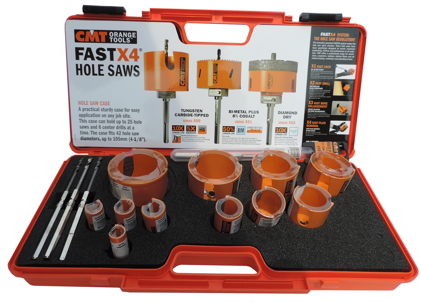 CMT 550.SET11 Seghe a campana HW da 11 pezzi + 4 punte pilota