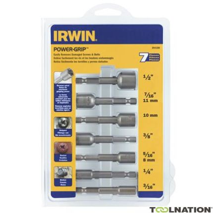 Irwin 394100 Set Powergrip: 3/16"-1/2", 7 pezzi - 1