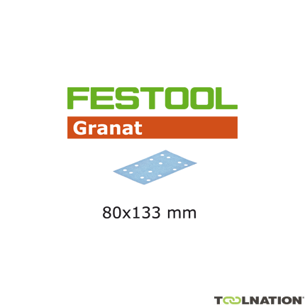 Festool Accessori 497128 Fogli abrasivi Granat STF 80x133 P80 GR/10 - 1