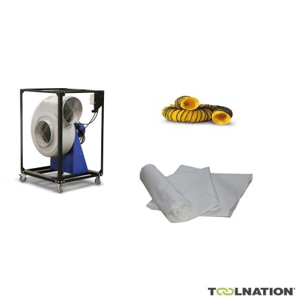 Dryfast TFV300LSAU Ventilatore radiale con 1 sacchetto raccoglipolvere e 1 tubo di trasporto aria da 10 metri - 2