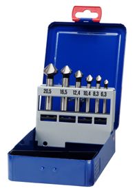 17101410006 KS6 CO Set di punte svasate professionali a 6 pezzi HSS-E Cobalto DIN 335 in valigetta industriale