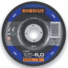 Rhodius 200018 Disco da sbavo KSM Metallo 125 x 6,0 x 22,23 mm