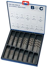 11201310130 MG130 Set di punte per metallo rettificate da 130 pezzi HHS-G DIN 338 in valigetta industriale