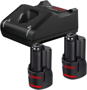 Bosch Professional Accessori 1600A019R8 Set di avviamento 2 x GBA 12 V 2,0 Ah + GAL 12V-40 Professional