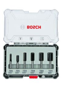 Bosch Professional Accessori 2607017465 Set di frese diritte da 6 pezzi con codolo da 6 mm