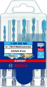 Bosch Professional Accessori 2608900585 Expert HEX-9 Set di punte multi-costruzione 4/5/6/6/8 mm 5 pezzi