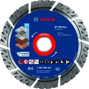 Bosch Professional Accessori 2608900661 Disco diamantato Expert MultiMaterial 150 x 22,23 x 2,4 x 12 mm