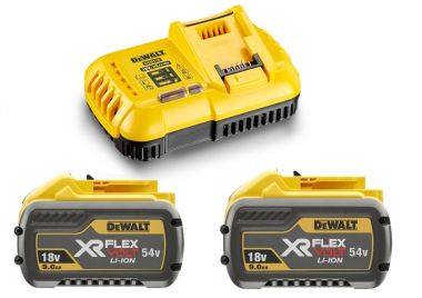 DeWalt Accessori DCB118X2-QW Kit di avviamento FlexVolt - 2 batterie FlexVolt 54V 9,0Ah Li-Ion + caricatore rapido DCB118