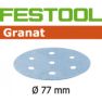 Festool Accessori 497405 Dischi abrasivi Granat STF D77/6 P80 GR/50 - 1