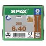 SPAX 0251010600405 HI.FORCE, 6 x 40 mm, 200 pezzi, filettatura intera, testa a disco, T-STAR plus T30, 4CUT, WIROX - 1