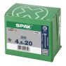 SPAX 1081010450203 Vite universale 4,5 x 20 mm, filettatura intera, testa svasata, testa a croce Z2 - 200 pezzi - 2