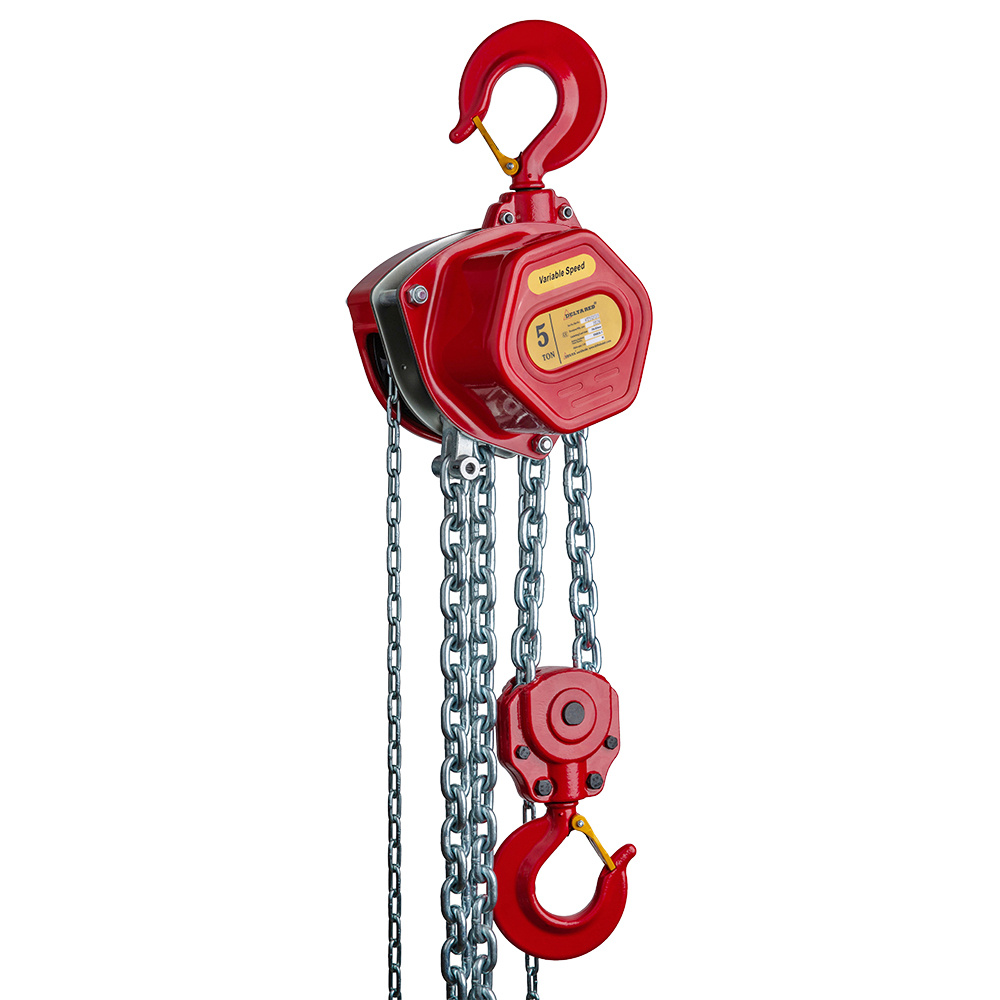 DELTA RED VS.0.04105006 Paranco a catena manuale premium a velocit&agrave; variabile da 5 tonnellate con 6 metri di altezza di sollevamento