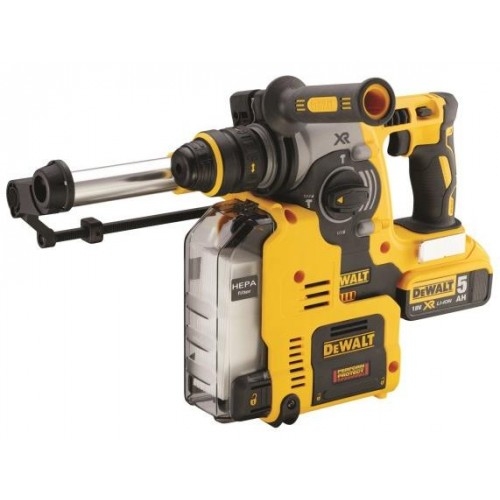 DeWalt DCH275P2-QW Martello combinato a batteria  con aspirazione 18 Volt 5,0 AH + Testa di foratura a cambio rapido