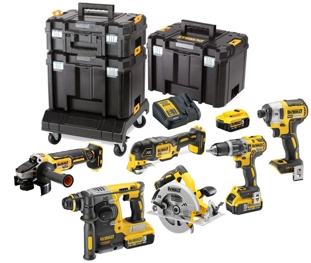 DeWalt DCK685P3T-QW 6 pezzi Combiset 18V 5.0Ah Li-Ion in TSTAK + carrello