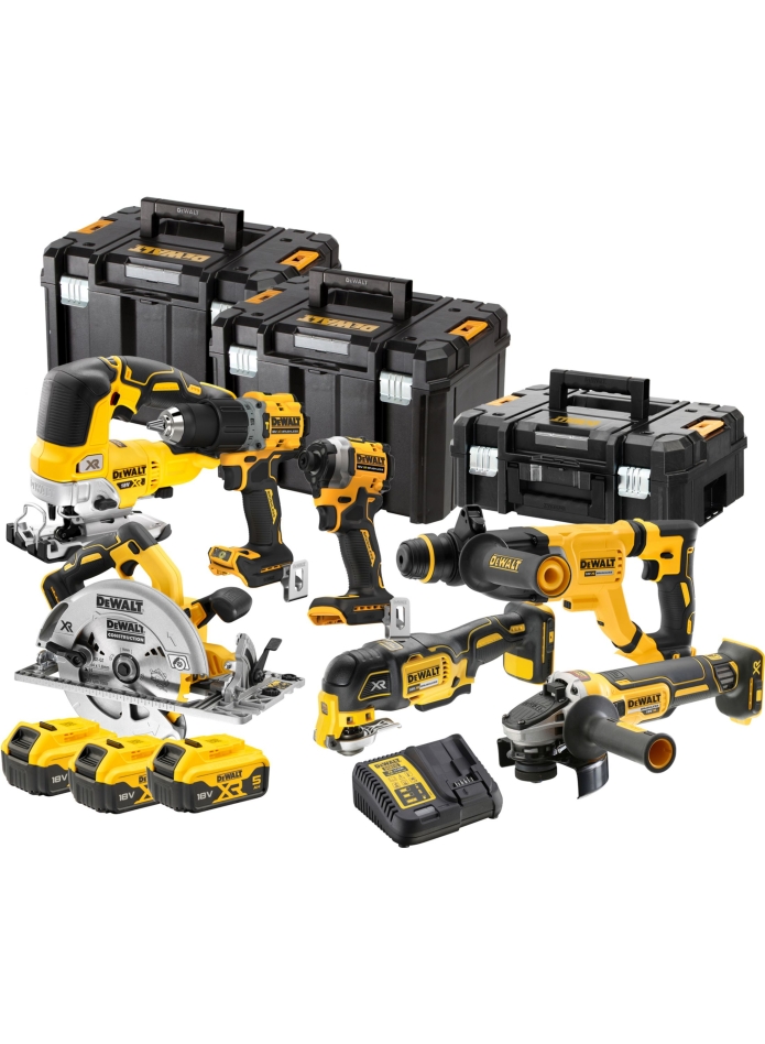 DeWalt DCK706P3T-QW 7 pezzi Combopack XR 18 Volt 5,0 Ah Li-Ion incl. 3 batterie