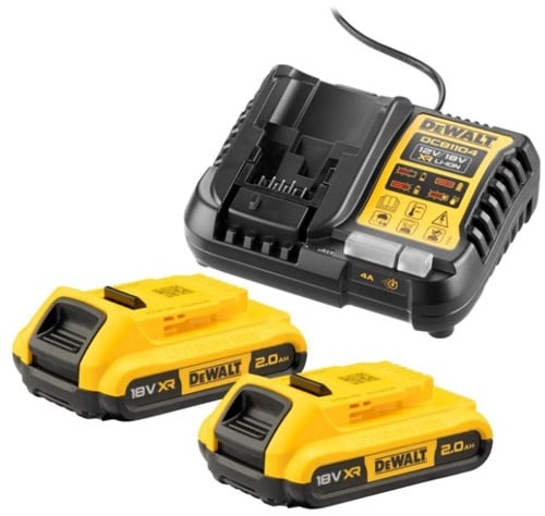 DeWalt Accessori DCB1104D2-QW Batteria di avviamento 18V XR (2x DCB183 + caricatore multivoltaggio XR)