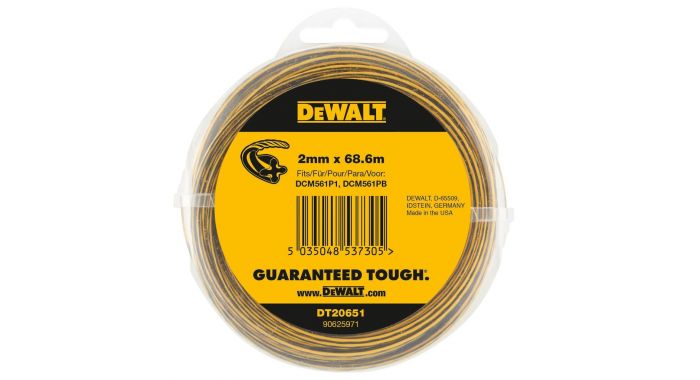 DeWalt Accessori DT20651-QZ filo di ricambio tagliaerba 2 mm x 68,6 mtr DCM561