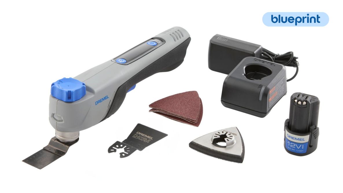 Dremel F013CM12JA BluePrint CM12 12V Set di multiutensili oscillanti 1x batteria 12V 2.0Ah e caricatore rapido