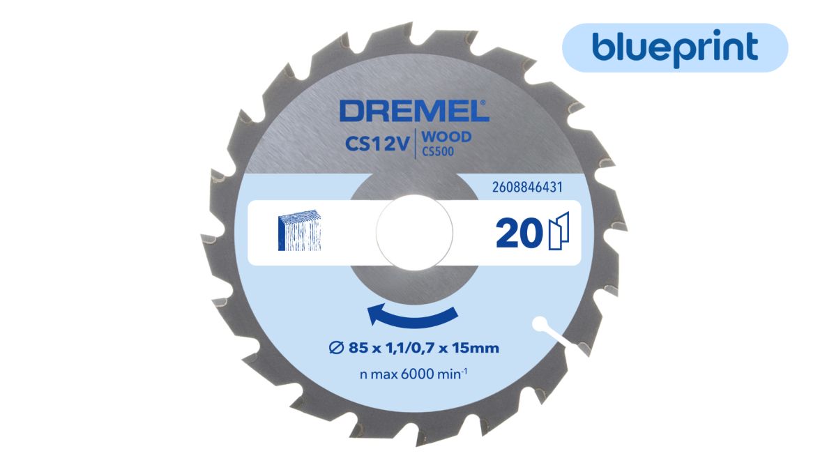 Dremel 2608846431 BluePrint Wood 6431 Lama circolare per legno 85 mm