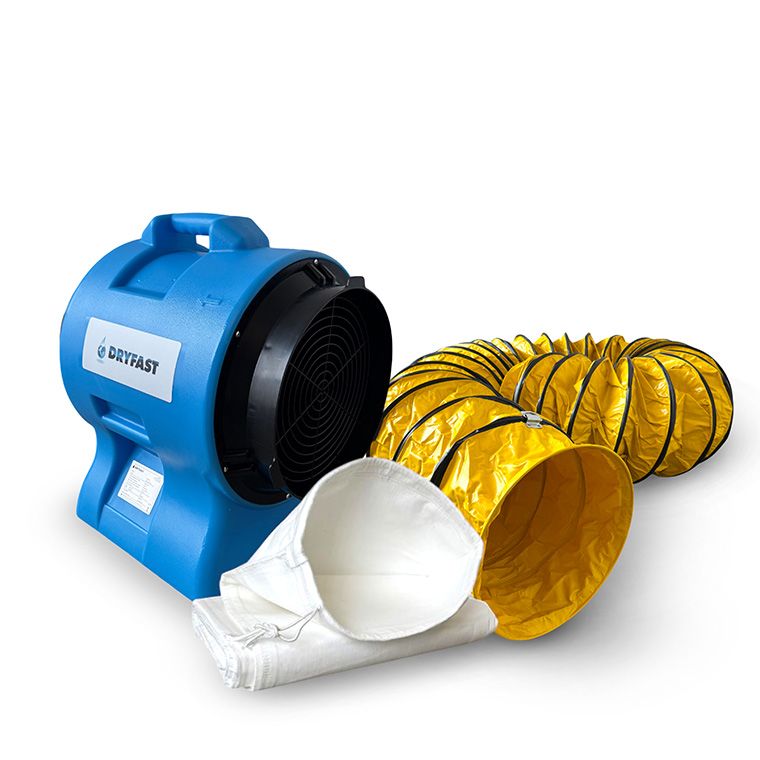 Dryfast DAF3000LSAU/5 Ventilatore assiale + 1 sacchetto per la polvere + 1 tubo per il trasporto dell'aria da 5 m