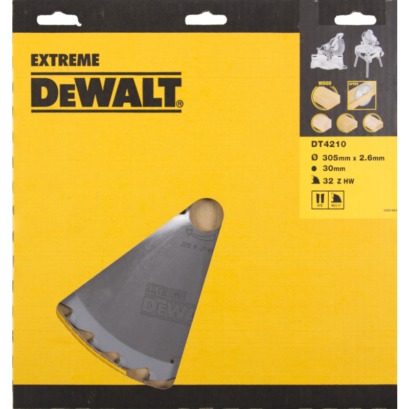 DeWalt Accessori DT4210-QZ DT4210 Lama HM 305 x 30 x 32T a denti alternati, 5° negativi Lama longitudinale per legno