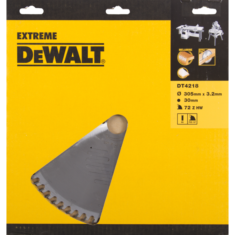 DeWalt Accessori DT4218-QZ DT4218 Lama HM 305 x 30 x 72T Melamina