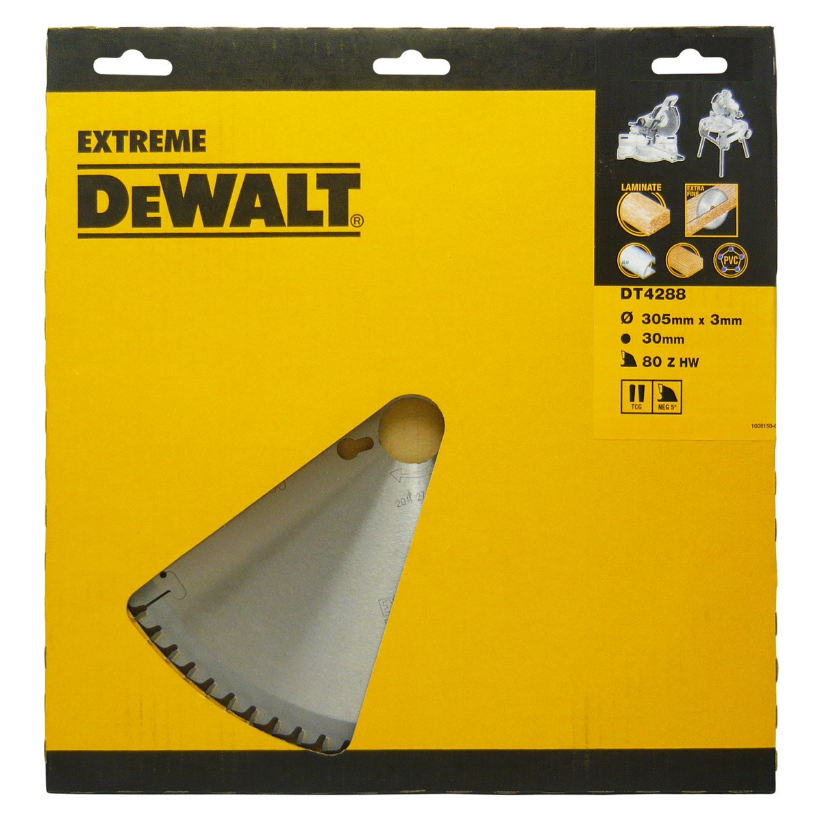 DeWalt Accessori DT4288-QZ DT4288 Lama HM 305 x 30 x 80T trapezoidale, negativo 5° Laminato, finitura extra fine Alu
