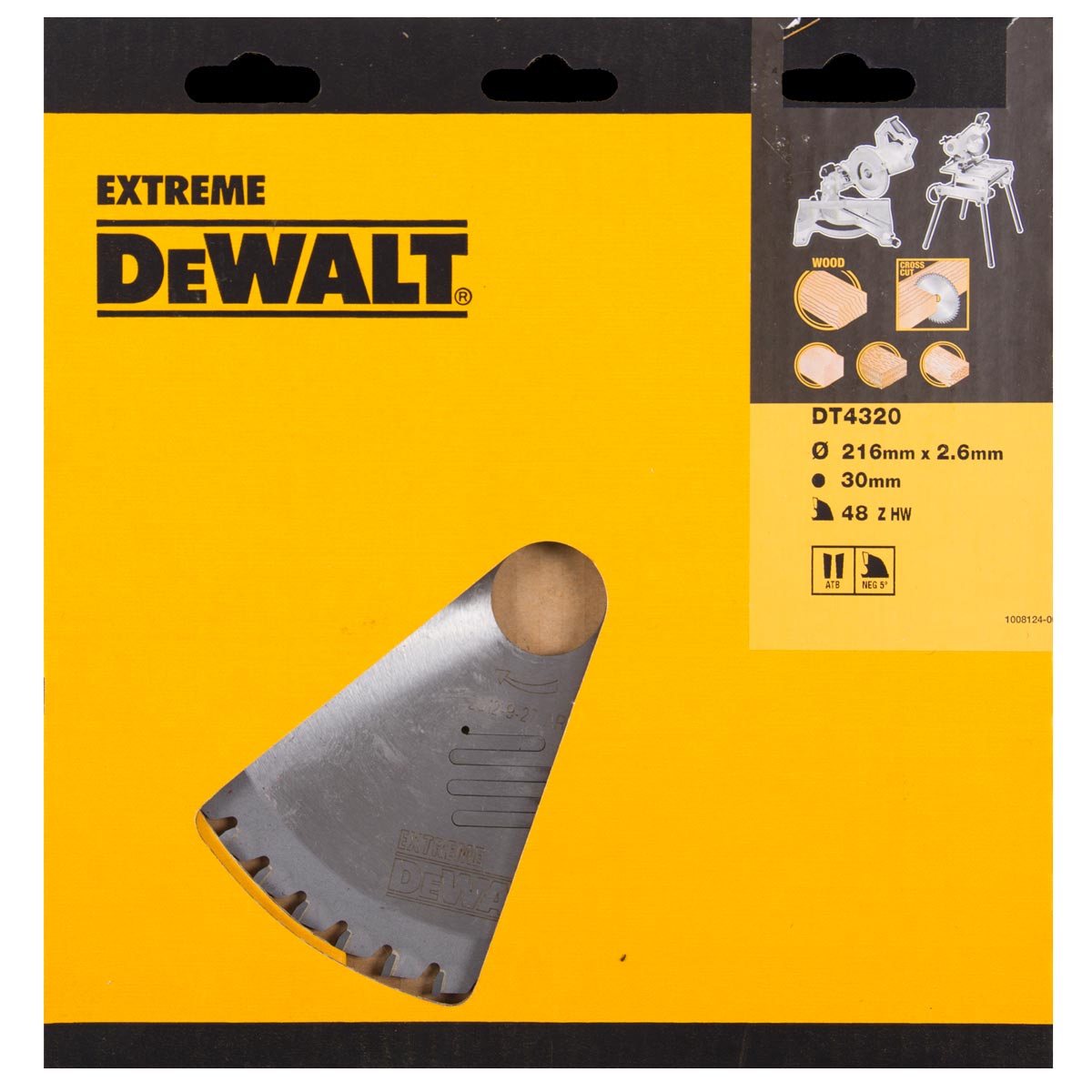 DeWalt Accessori DT4320-QZ DT4320 Lama HM 216 x 30 x 48T a denti alternati, negativo 5